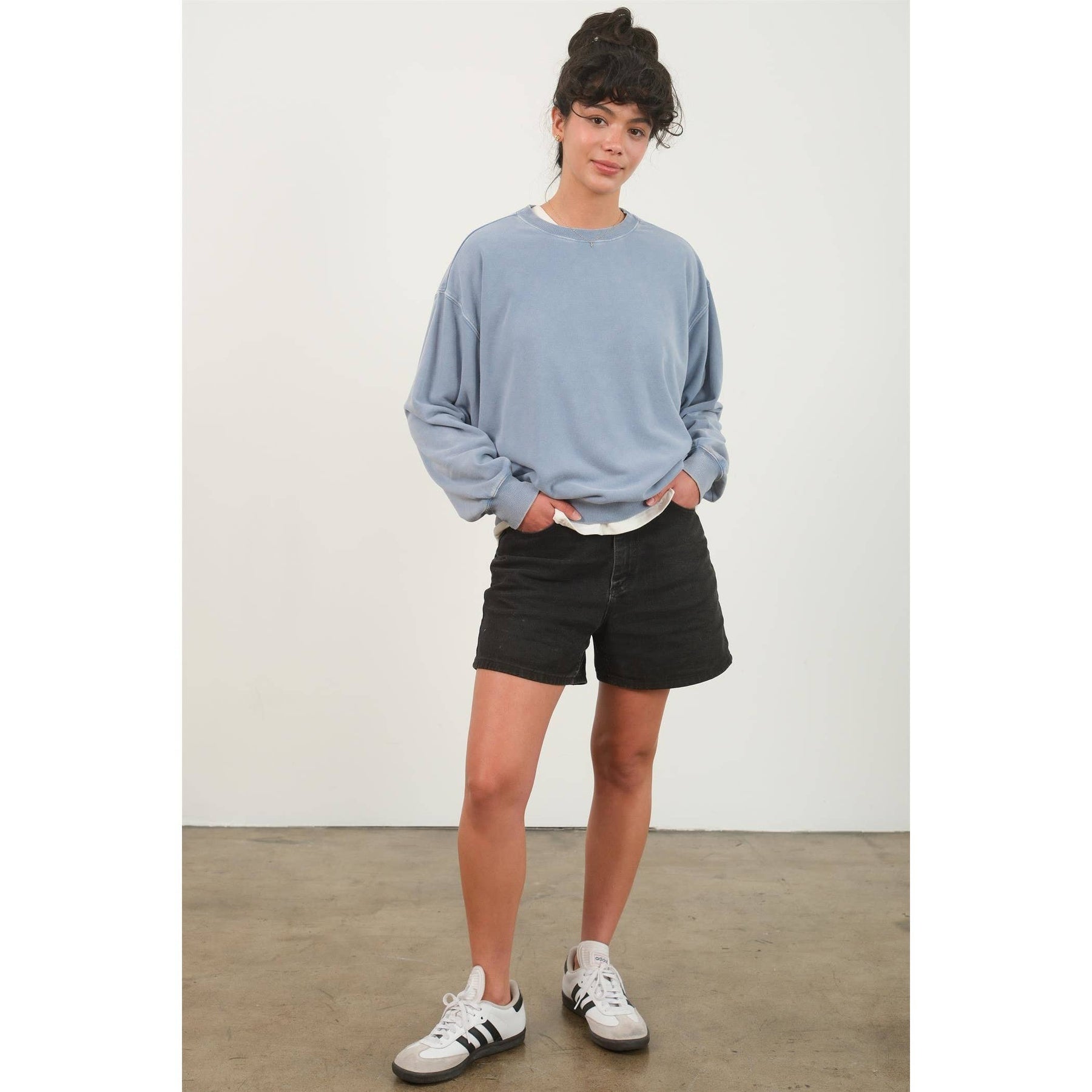 Drop Shoulders Crew Neck Sweatshirt