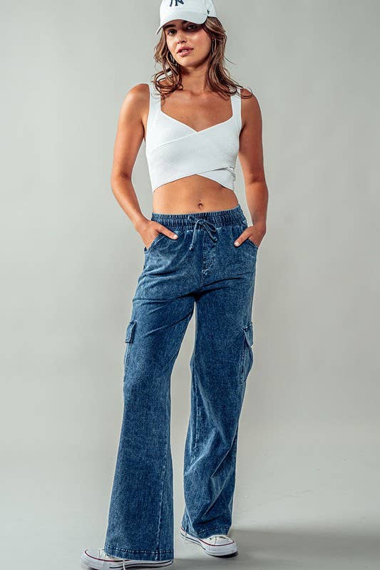 Courage Cargo Pants - Straight Leg Fit : DENIM / S-2/M-2/L-2