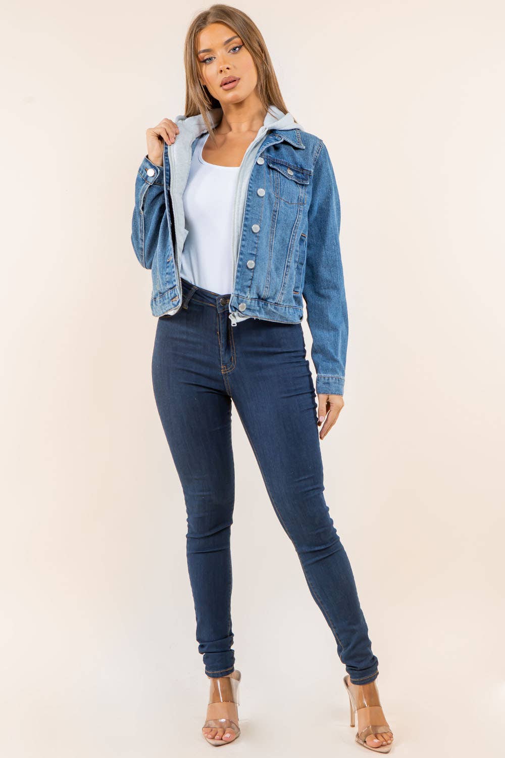 SWEATSHIRT HOODED DENIM JACKET