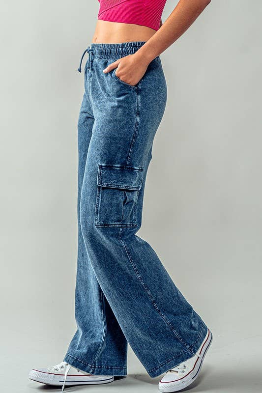 Courage Cargo Pants - Straight Leg Fit : DENIM / S-2/M-2/L-2