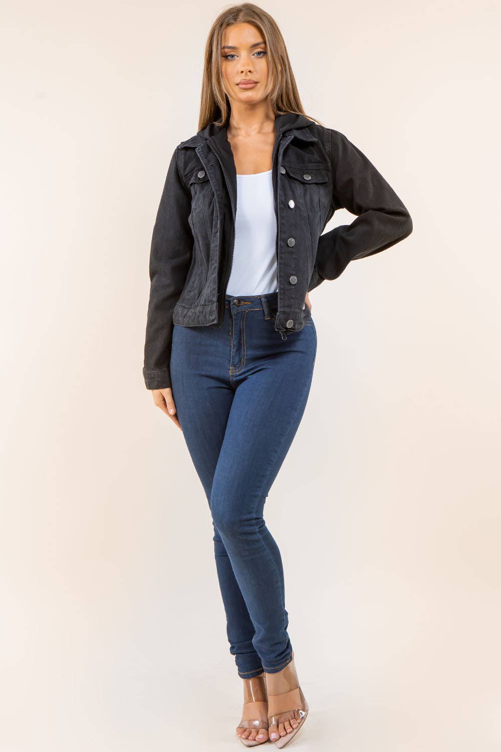 SWEATSHIRT HOODED DENIM JACKET