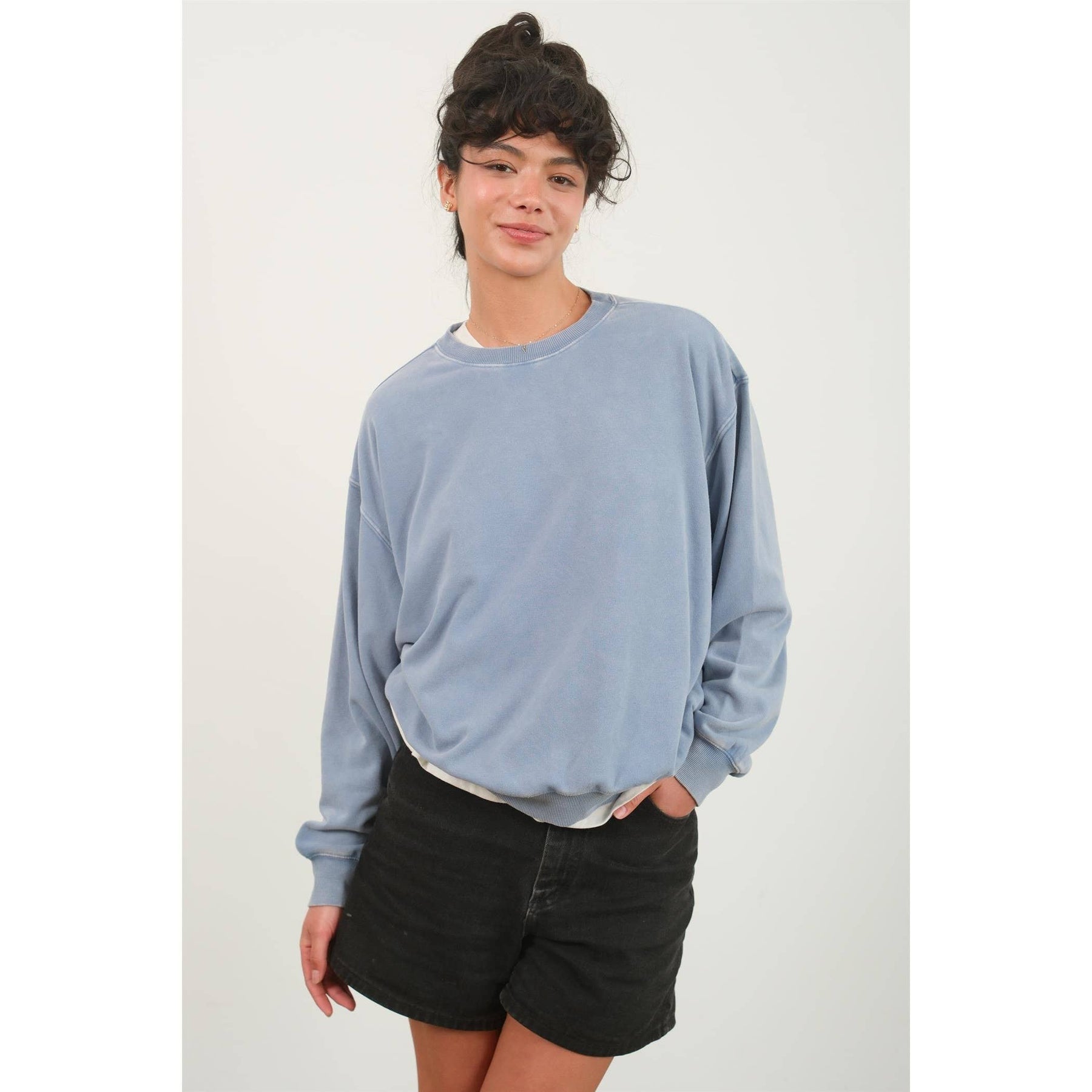Drop Shoulders Crew Neck Sweatshirt