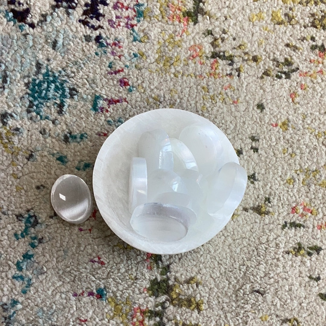 Selenite Worry Stone