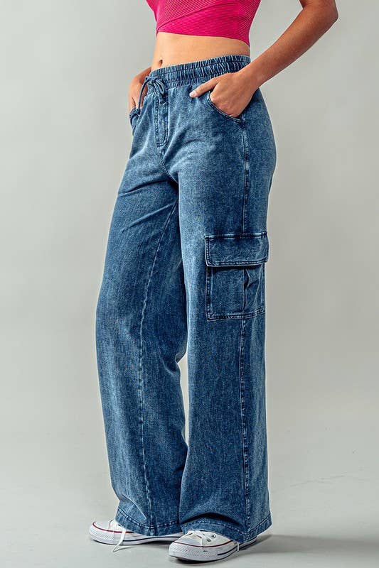 Courage Cargo Pants - Straight Leg Fit : DENIM / S-2/M-2/L-2