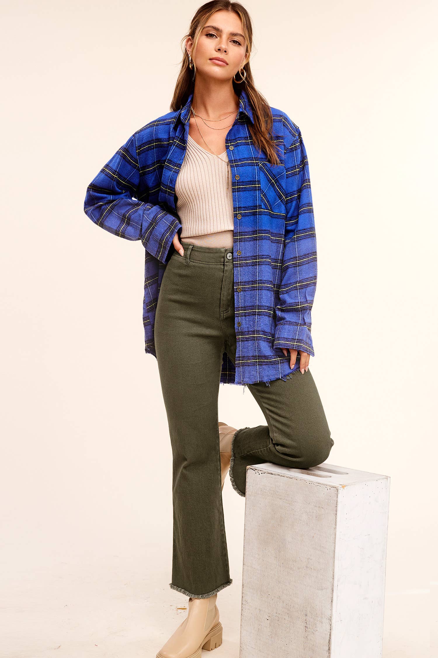 Soft Washed Stretchy High Waisted Flare Pants: Washed Black / XS