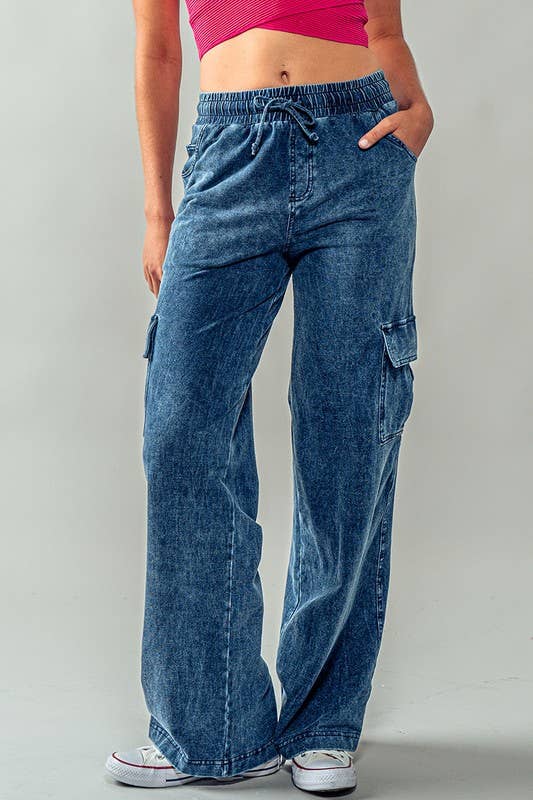 Courage Cargo Pants - Straight Leg Fit : DENIM / S-2/M-2/L-2