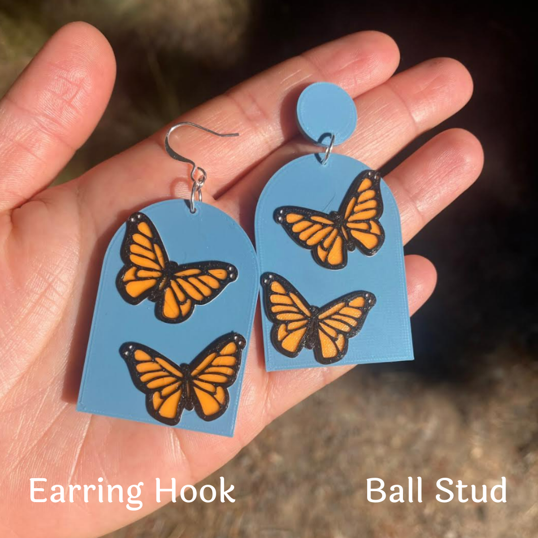 Arco Monarca (Multiple Colors): Blue (Silver plated) / Circle Studs