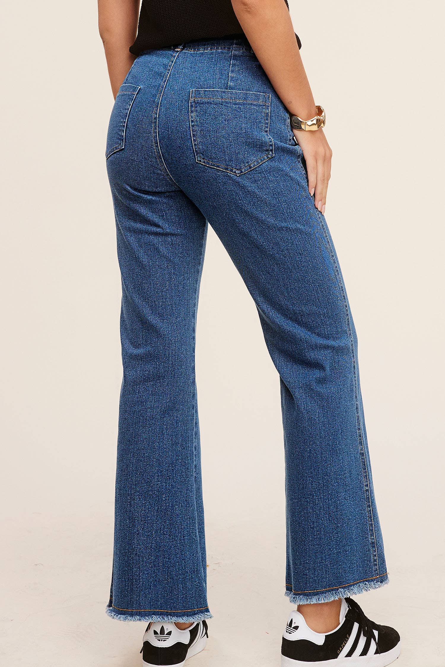 Soft Washed Stretchy High Waisted Flare Pants: Washed Black / XS