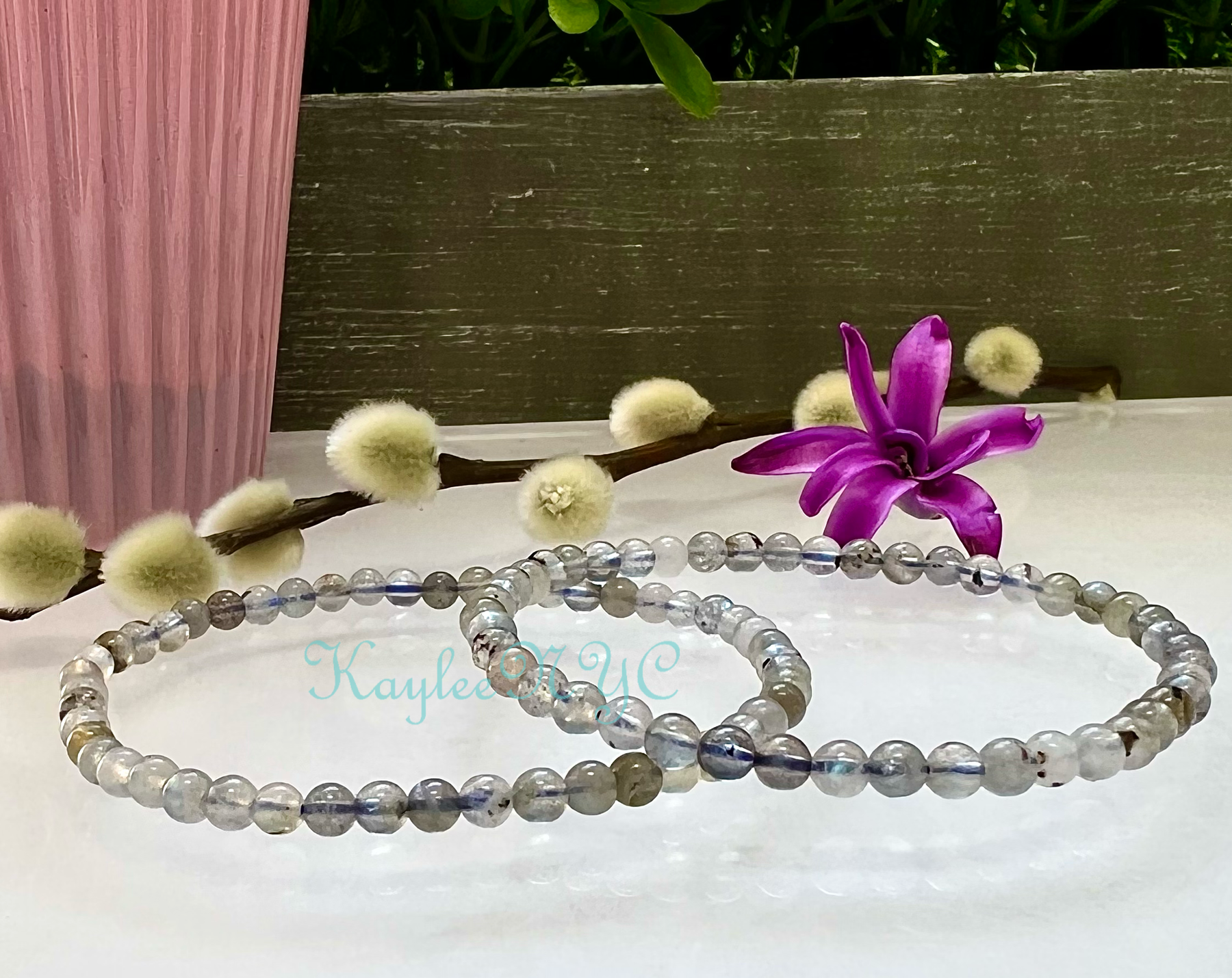 Natural Labradorite 4mm 7.5” Crystal Healing