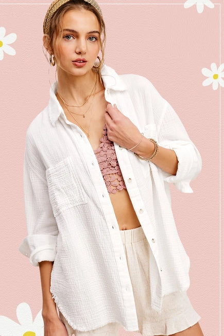 Button Down Gauze Shirt