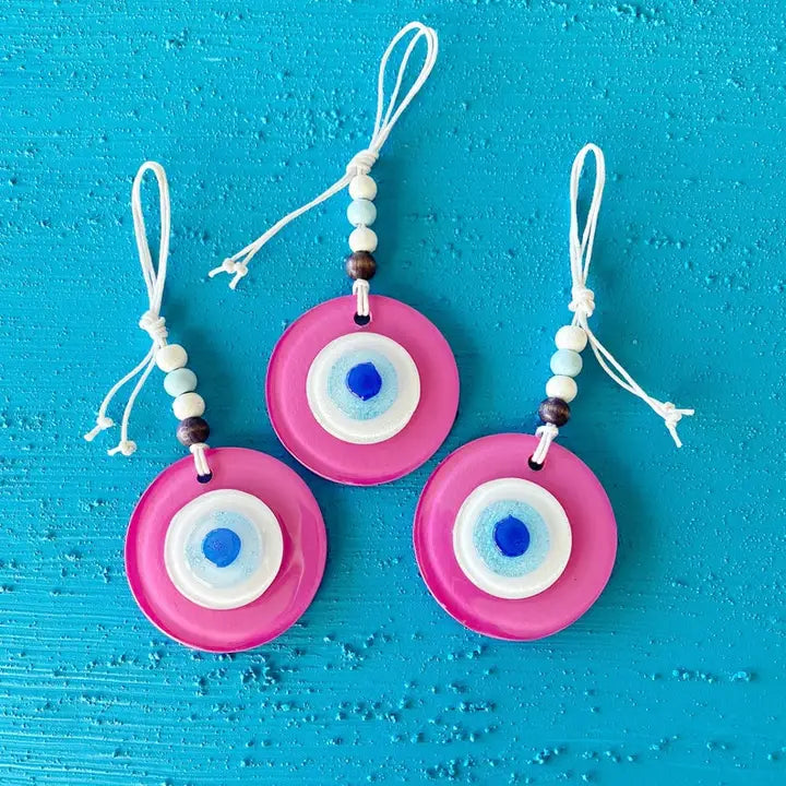 Pink Evil Eye Glass Bead