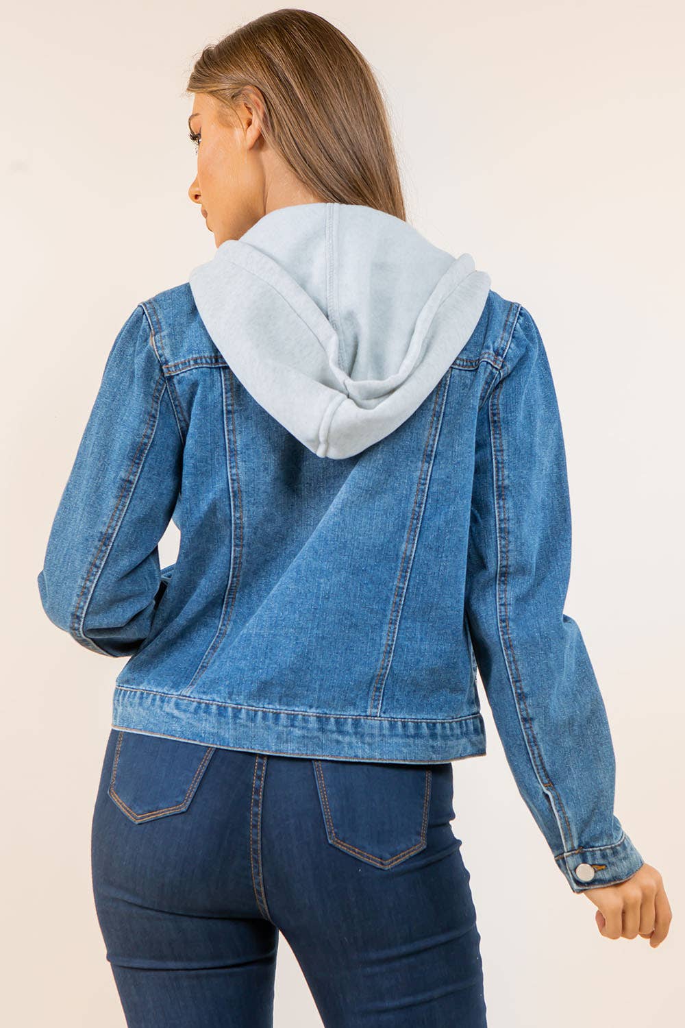 SWEATSHIRT HOODED DENIM JACKET