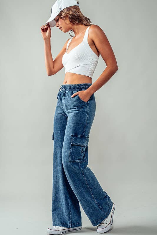 Courage Cargo Pants - Straight Leg Fit : DENIM / S-2/M-2/L-2