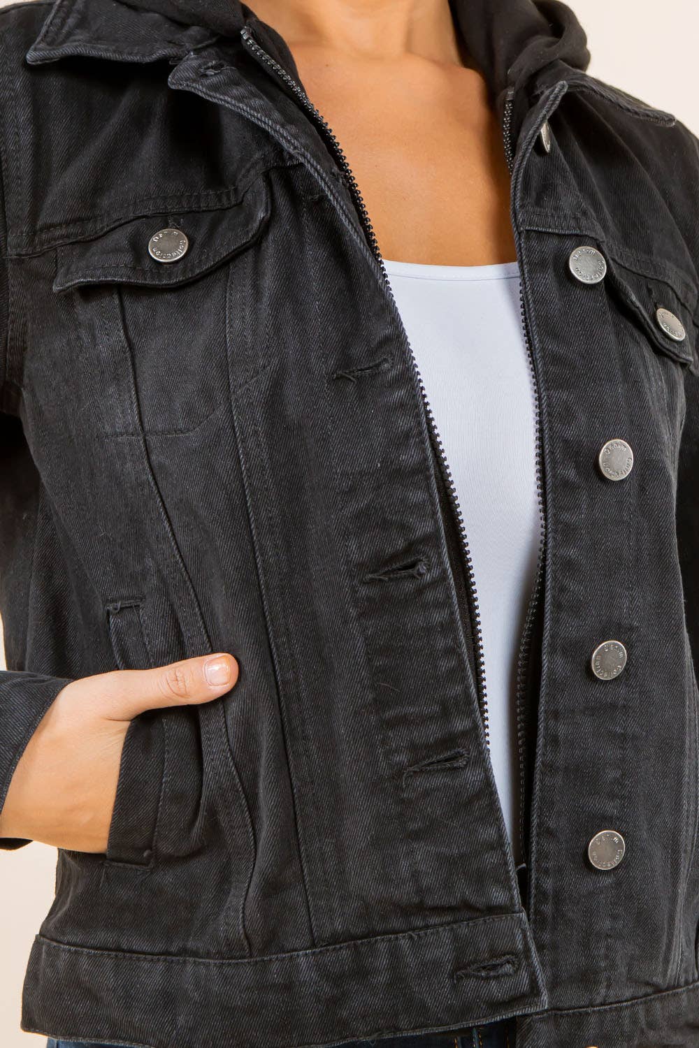 SWEATSHIRT HOODED DENIM JACKET