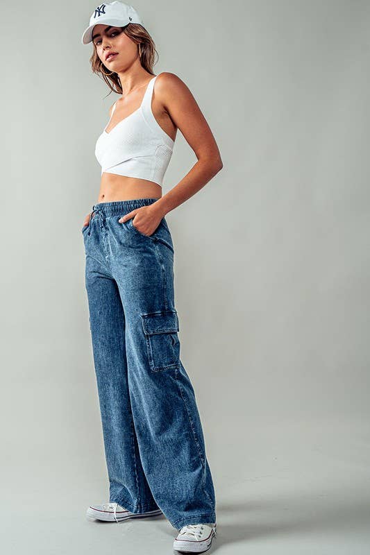 Courage Cargo Pants - Straight Leg Fit : DENIM / S-2/M-2/L-2