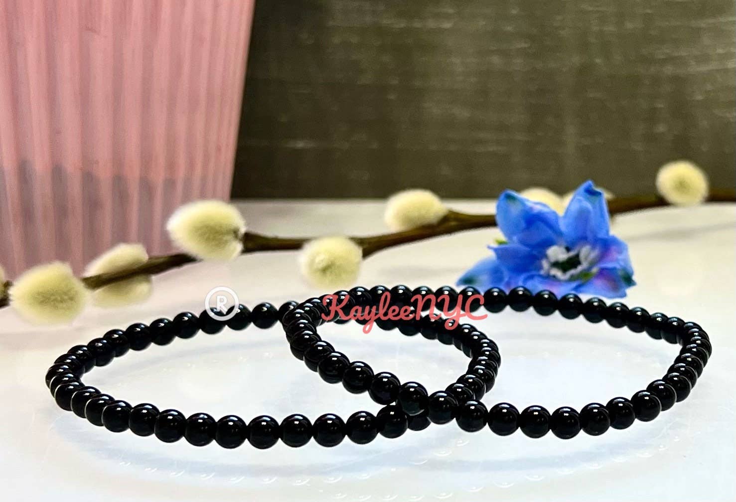 Natural Black Tourmaline 4mm 7.5” Crysta