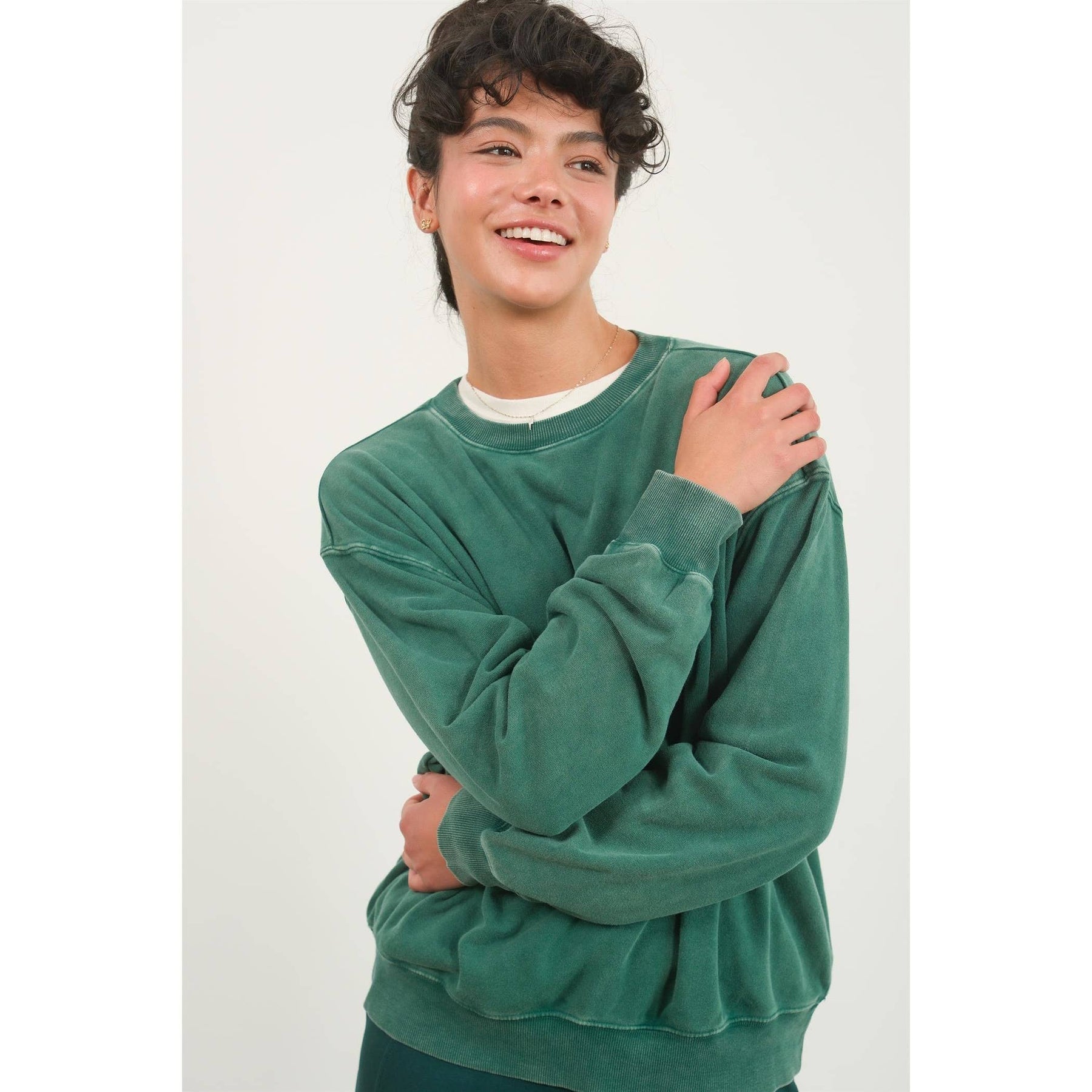 Drop Shoulders Crew Neck Sweatshirt