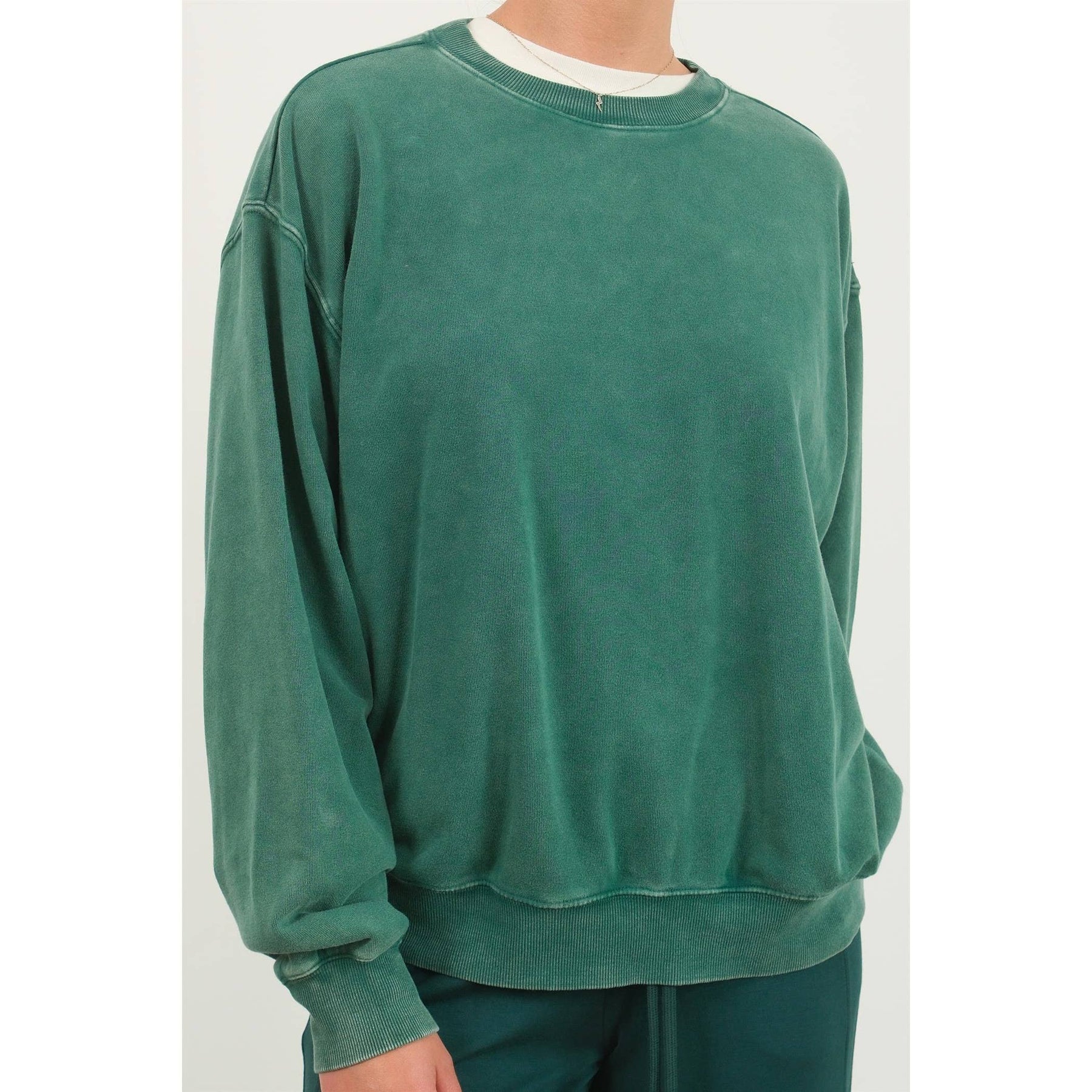 Drop Shoulders Crew Neck Sweatshirt