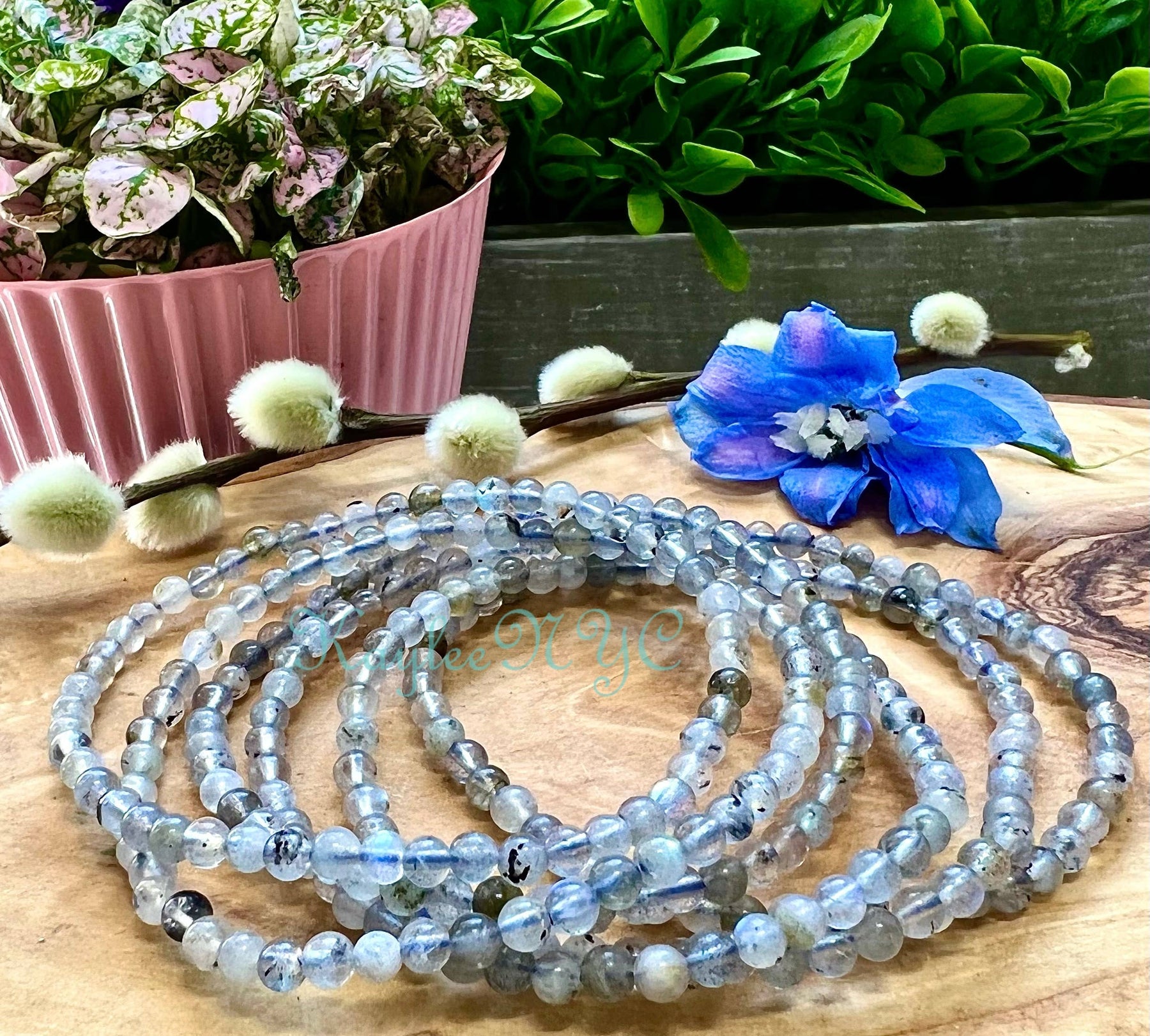 Natural Labradorite 4mm 7.5” Crystal Healing