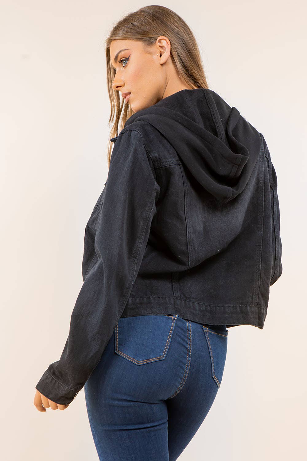 SWEATSHIRT HOODED DENIM JACKET