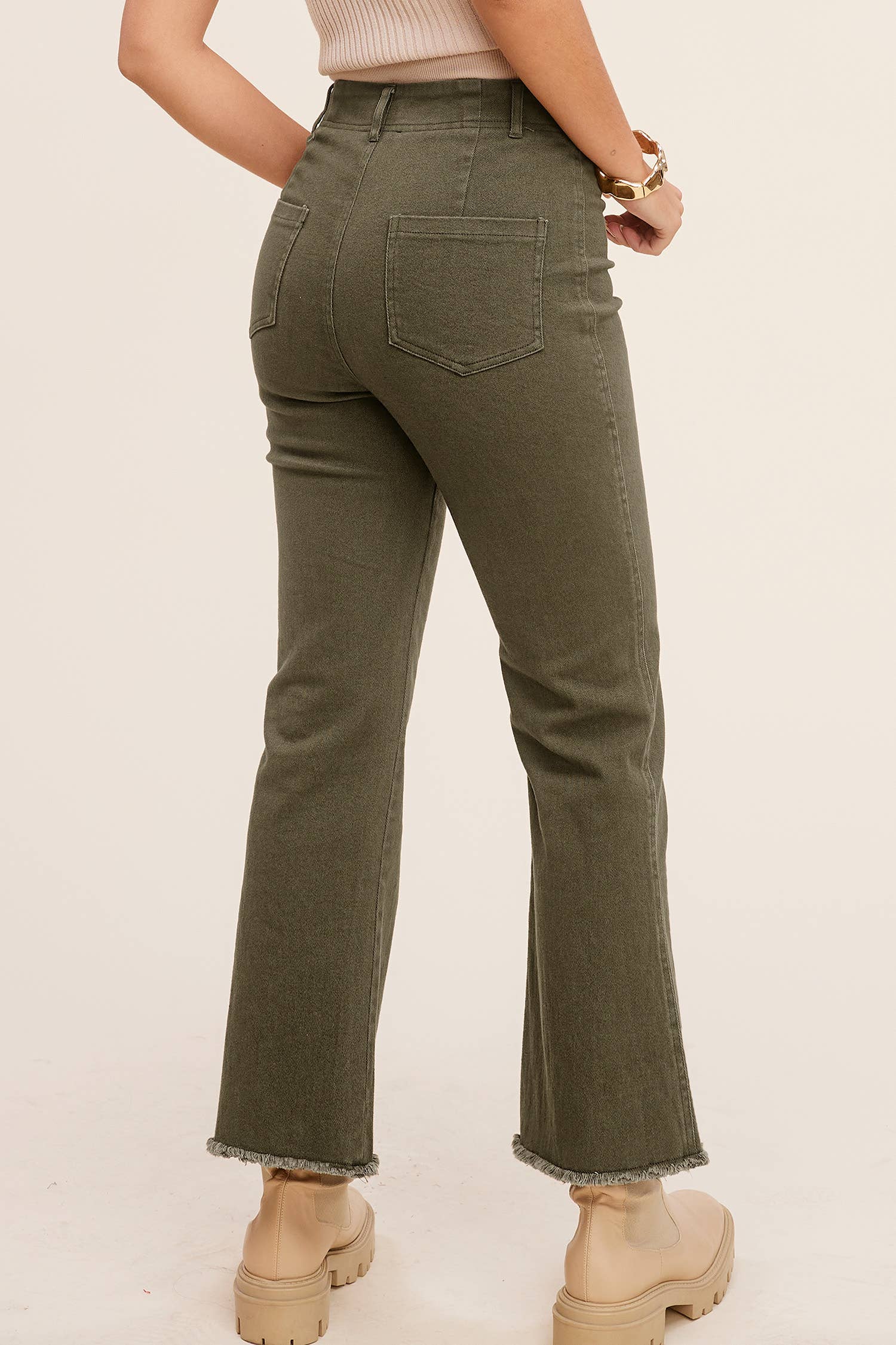 Soft Washed Stretchy High Waisted Flare Pants: Washed Black / XS