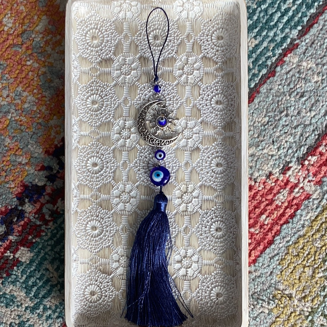 Evil Eye Moon Lamp Glass Talisman