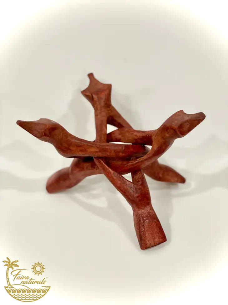 Natural Wood Tripod Stand for Abalone Smudge Bowls