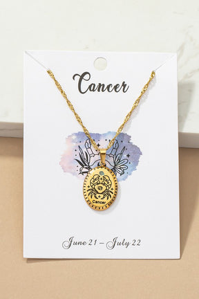 Cancer Zodiac Sign Pendant Necklace
