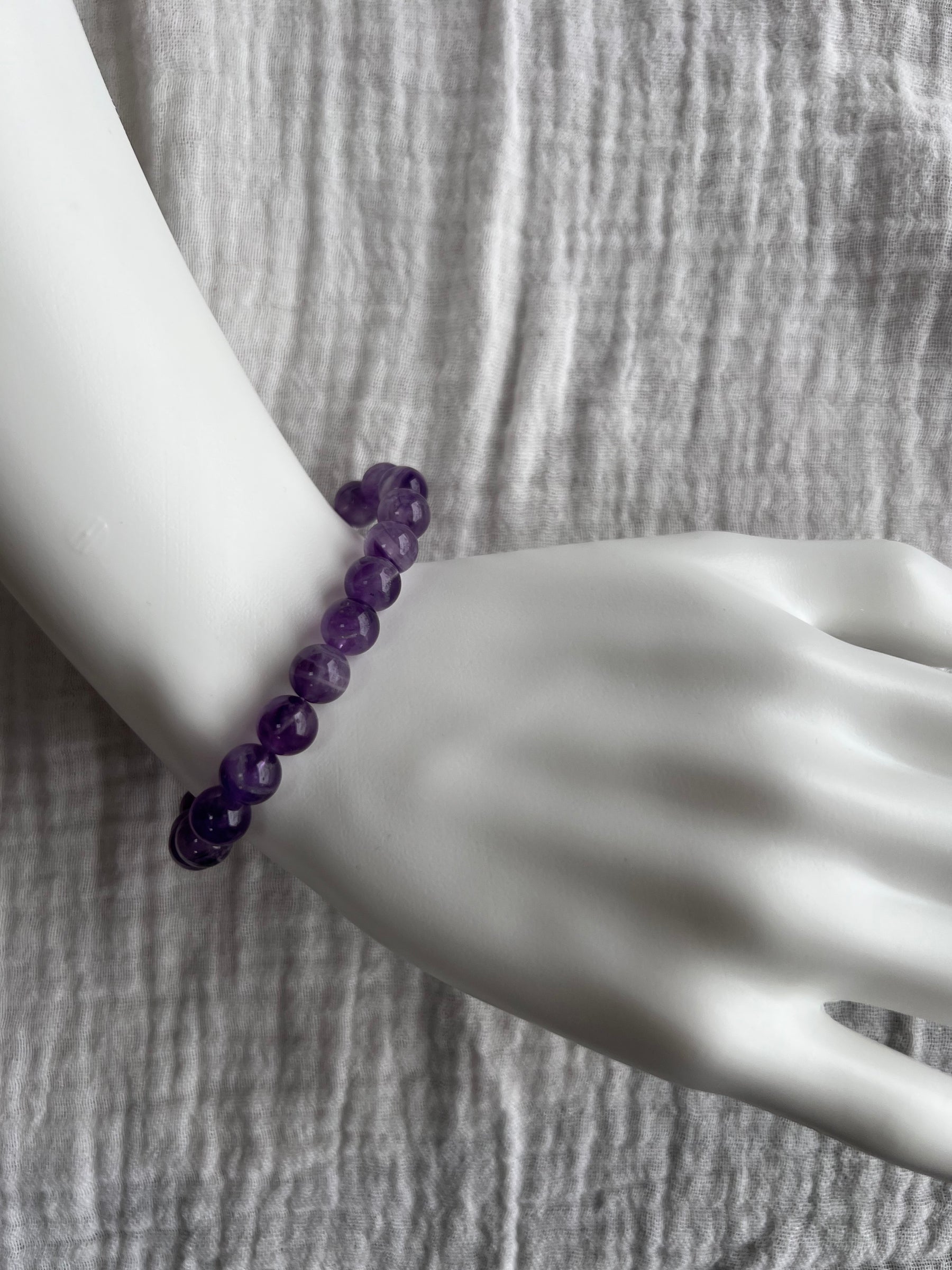 Amethyst Bracelet on wrist