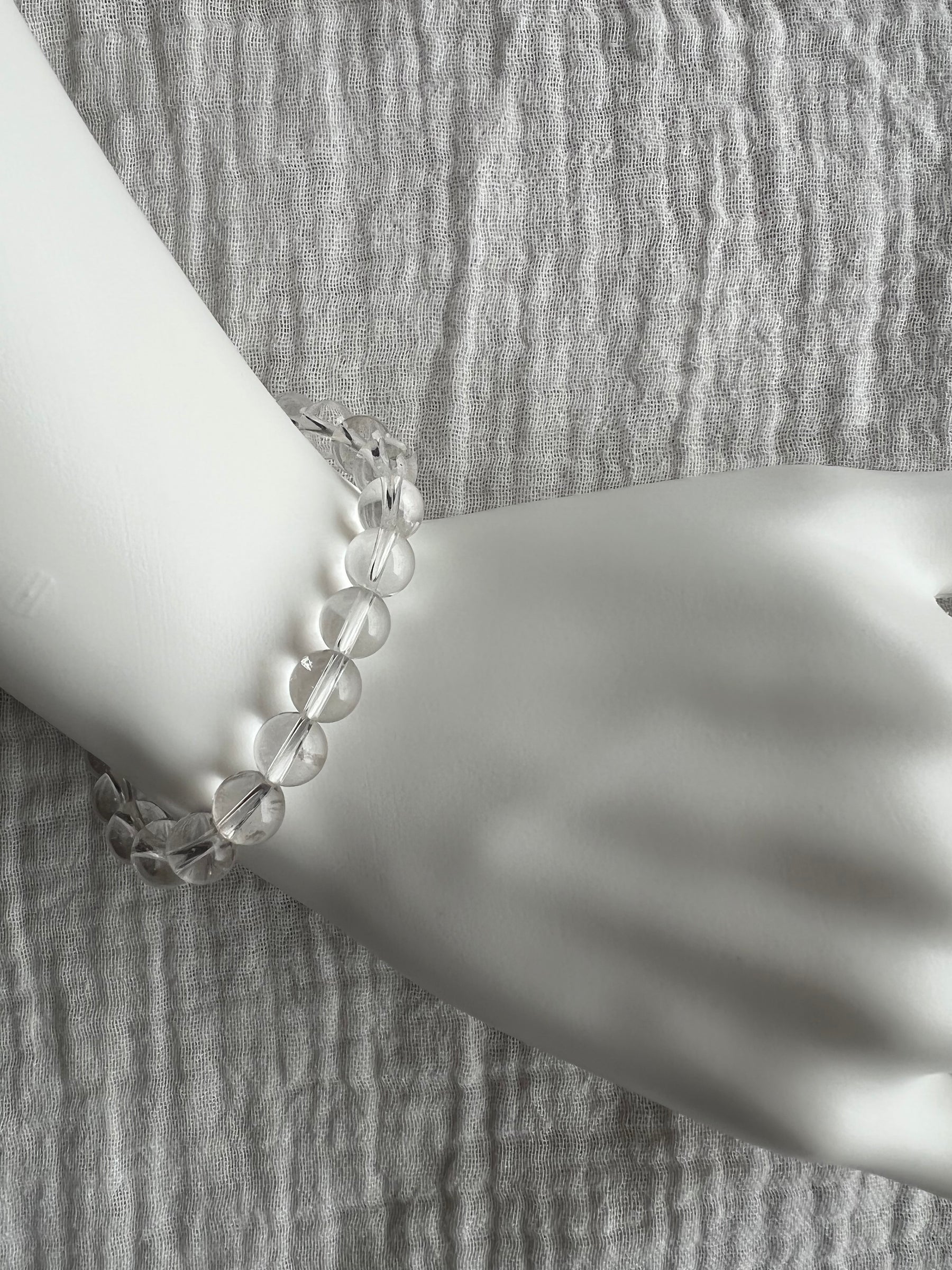 Clear Quartz Bracelet on wrist
