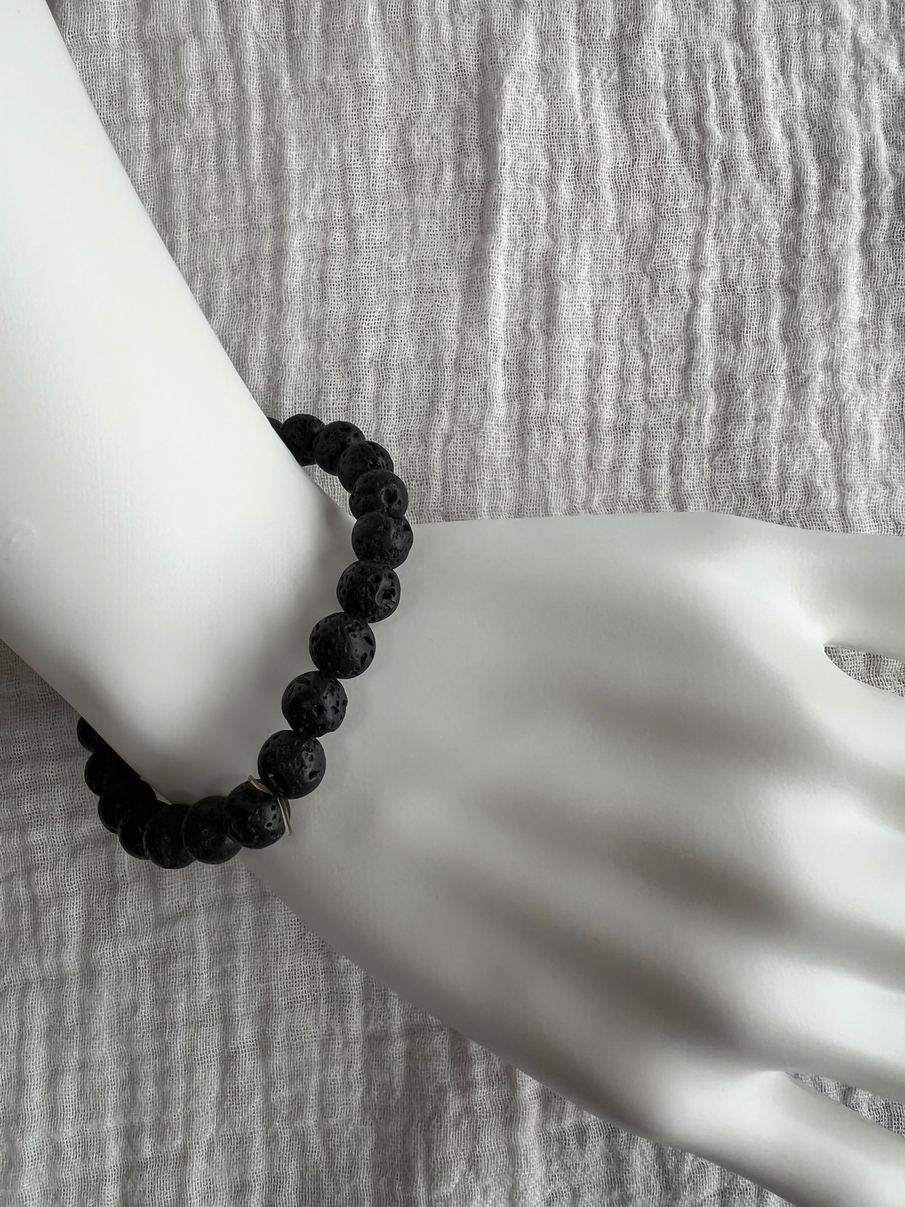 Lava Stone Bracelet on wrist