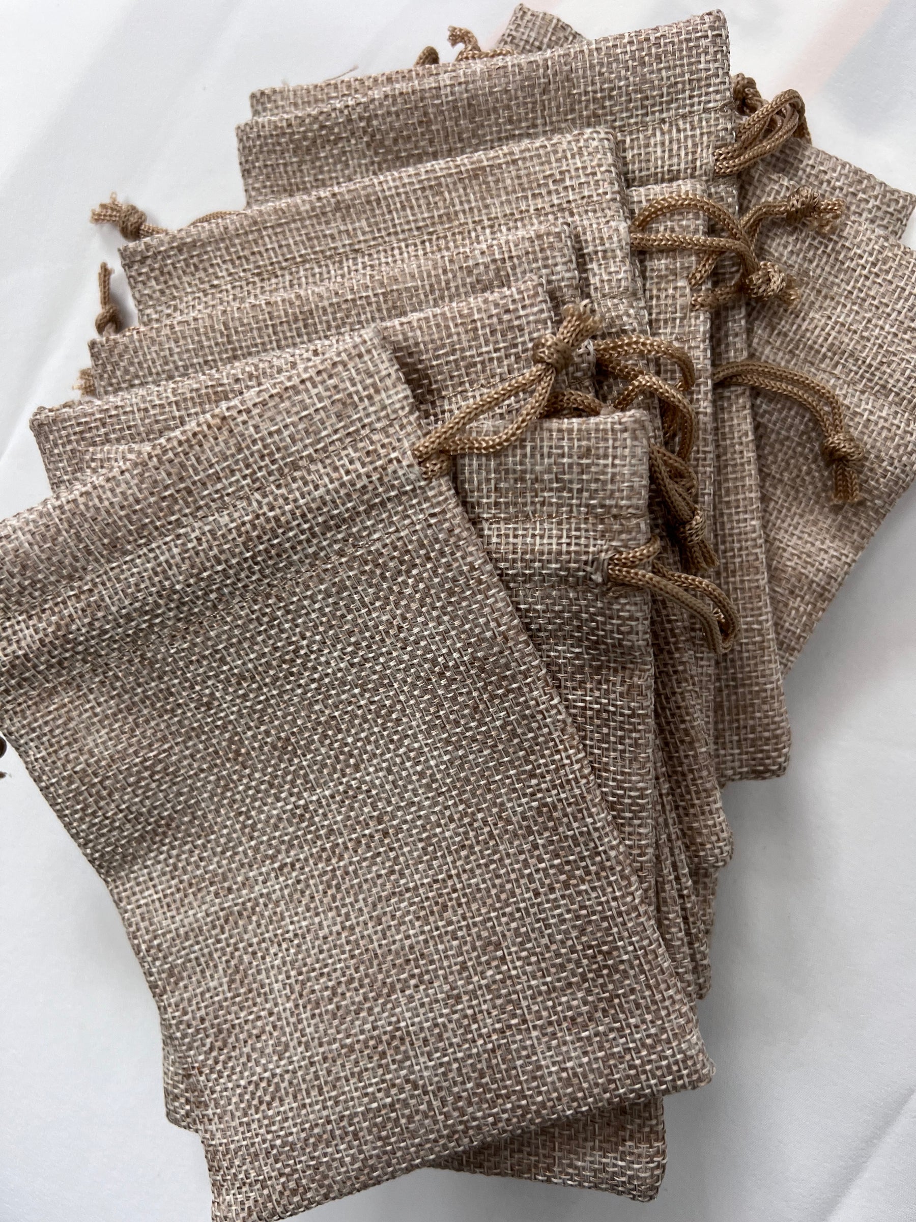 Burlap Crystal Pouch