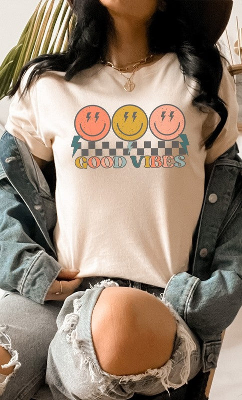 Salmon colored Good Vibes Tee