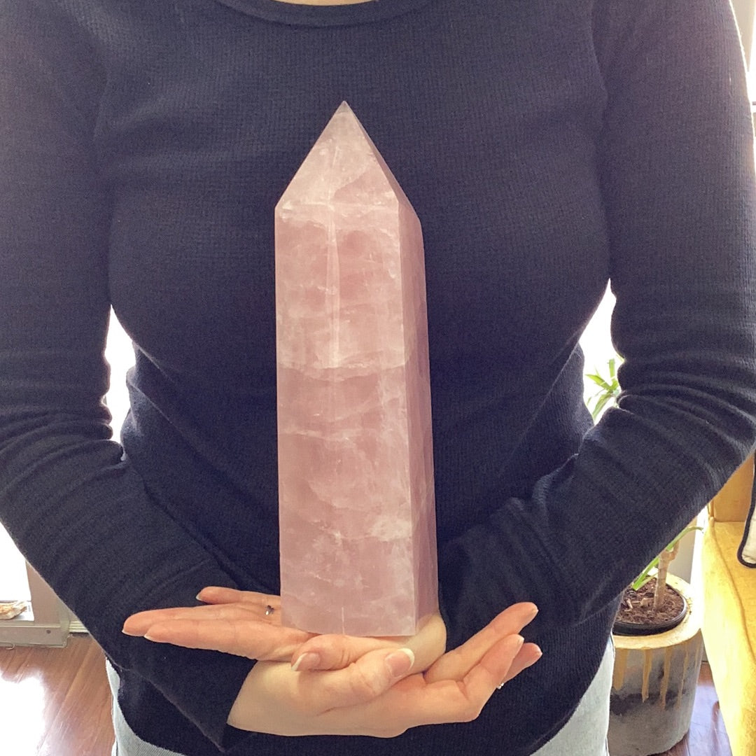 Large Rose Quartz Obelisk
