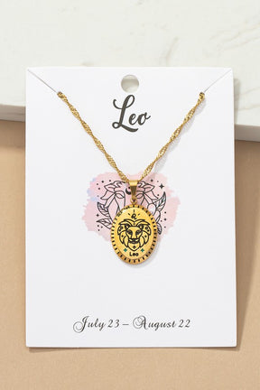 Leo Zodiac Sign Pendant Necklace