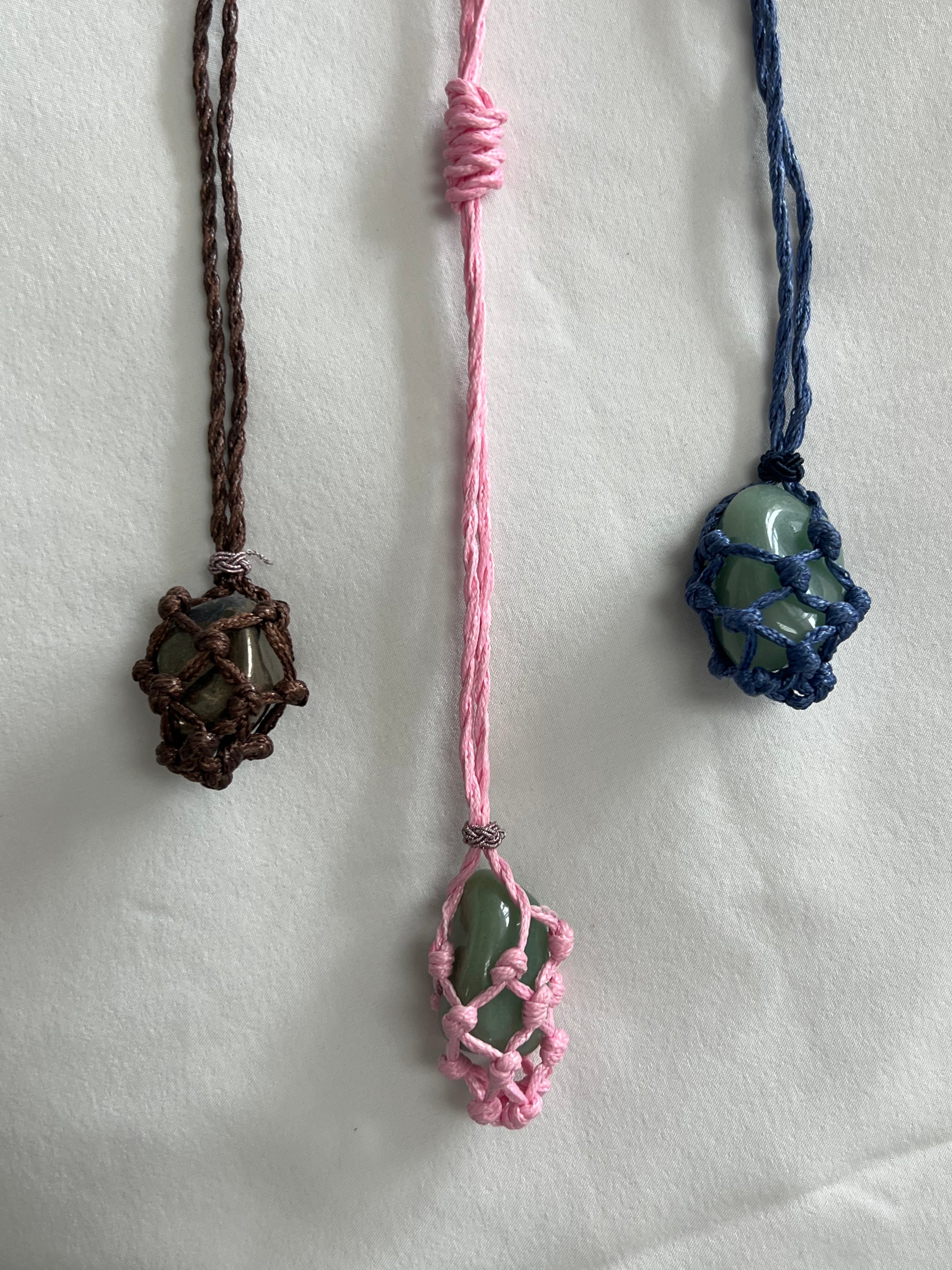 Macrame Crystal Holder Necklace/Pendulum/Key Chain