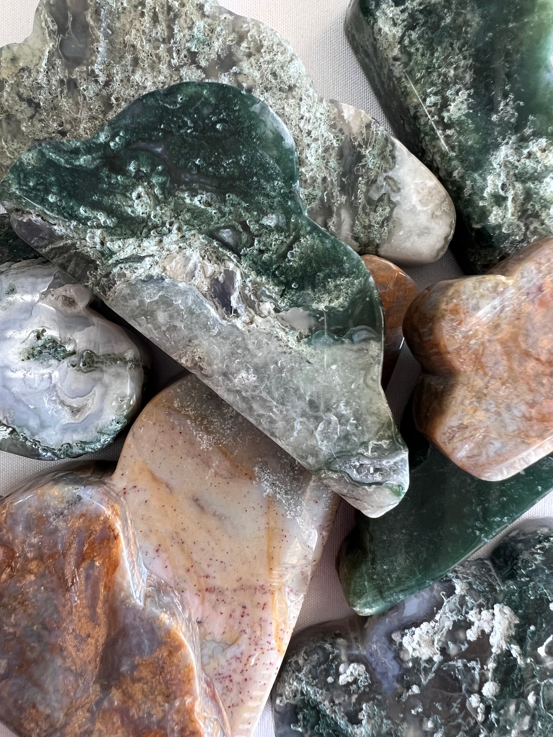 Moss Agate Cloud Carving