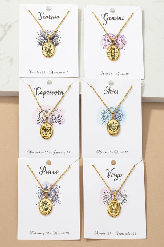 Zodiac Sign Pendant Necklaces