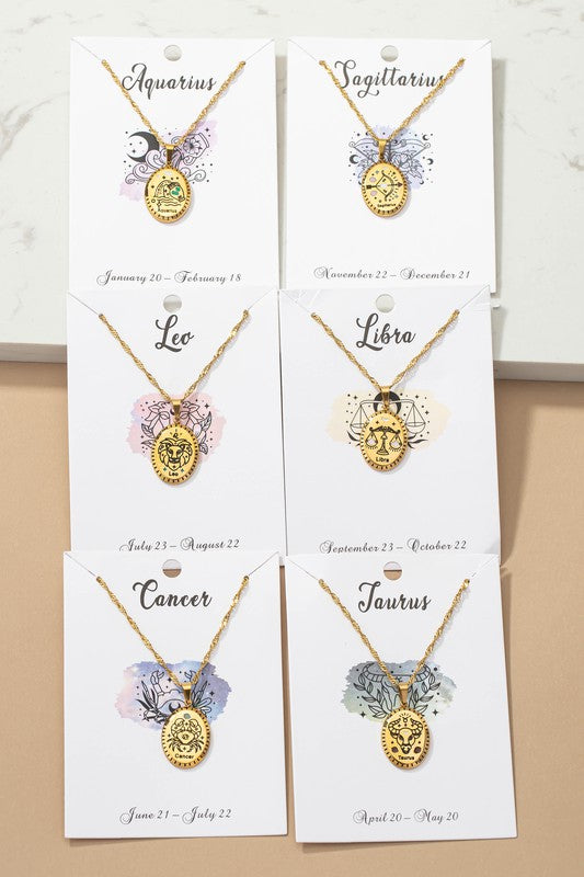 Zodiac Sign Pendant Necklaces