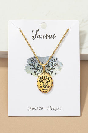 Taurus Zodiac Sign Pendant Necklace