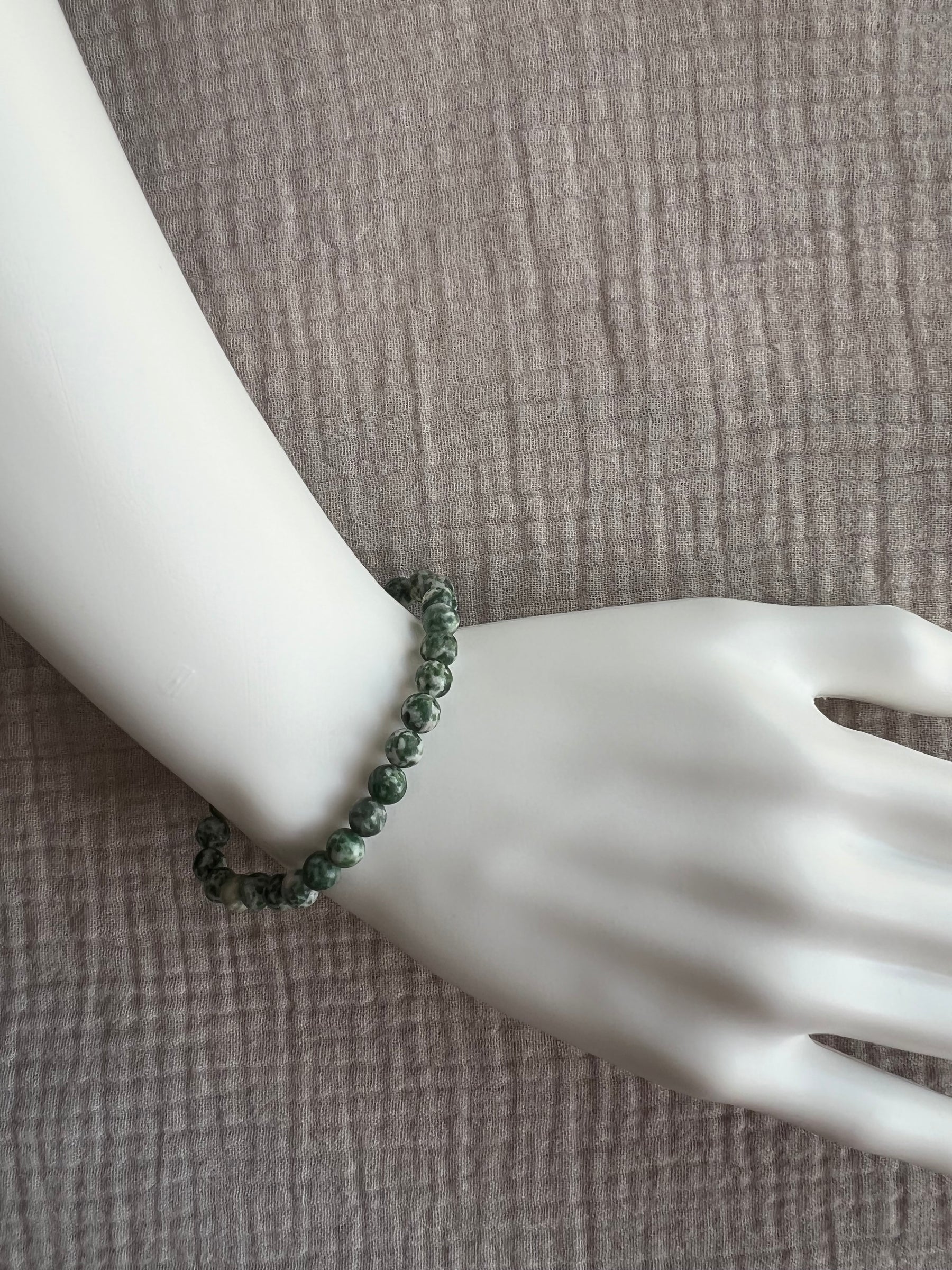 Tree Agate Bracelet on wrist