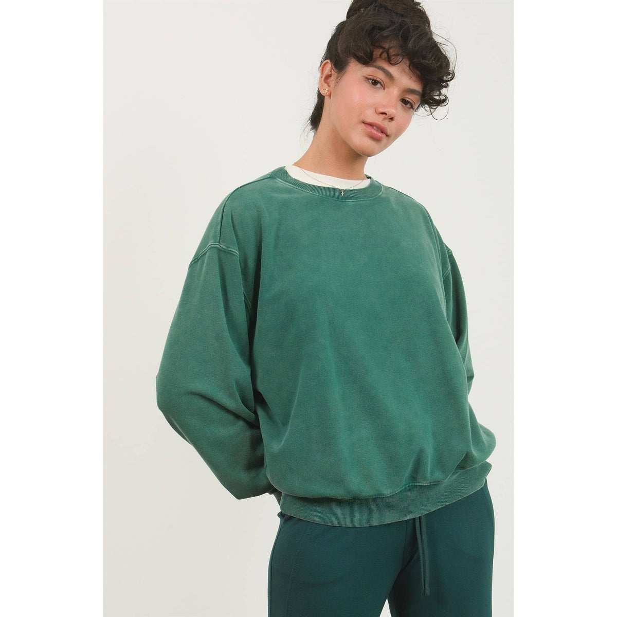 Drop Shoulders Crew Neck Sweatshirt