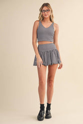 Gingham Print Aligned Performance Cropped Tank Top