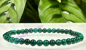 Natural Malachite 4mm 7.5” Crystal Bracelet
