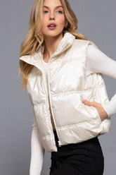 High Neck Zip Up Vest