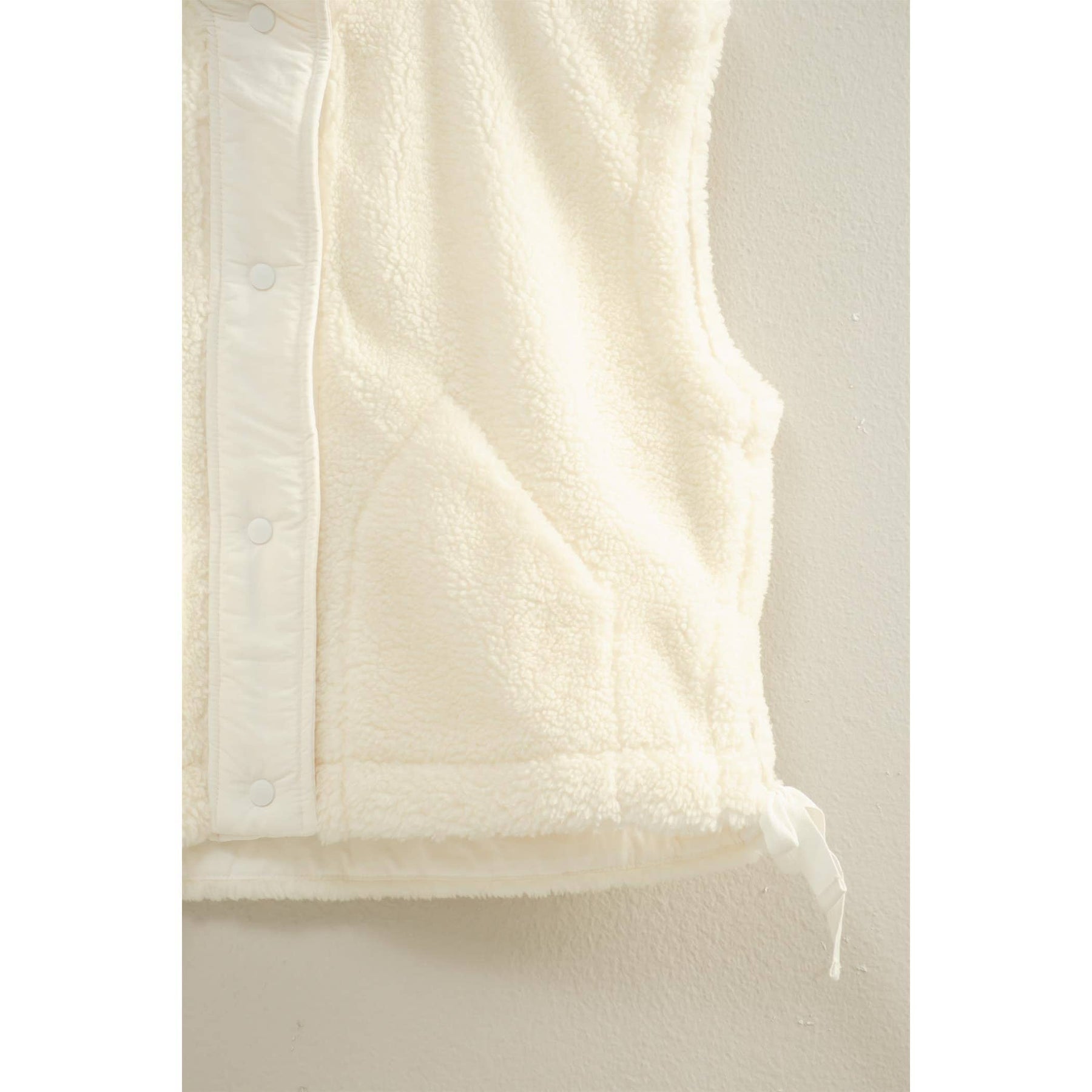 Cozy Sherpa Vest Jacket with Tie-Up Side Details
