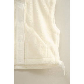 Cozy Sherpa Vest Jacket with Tie-Up Side Details