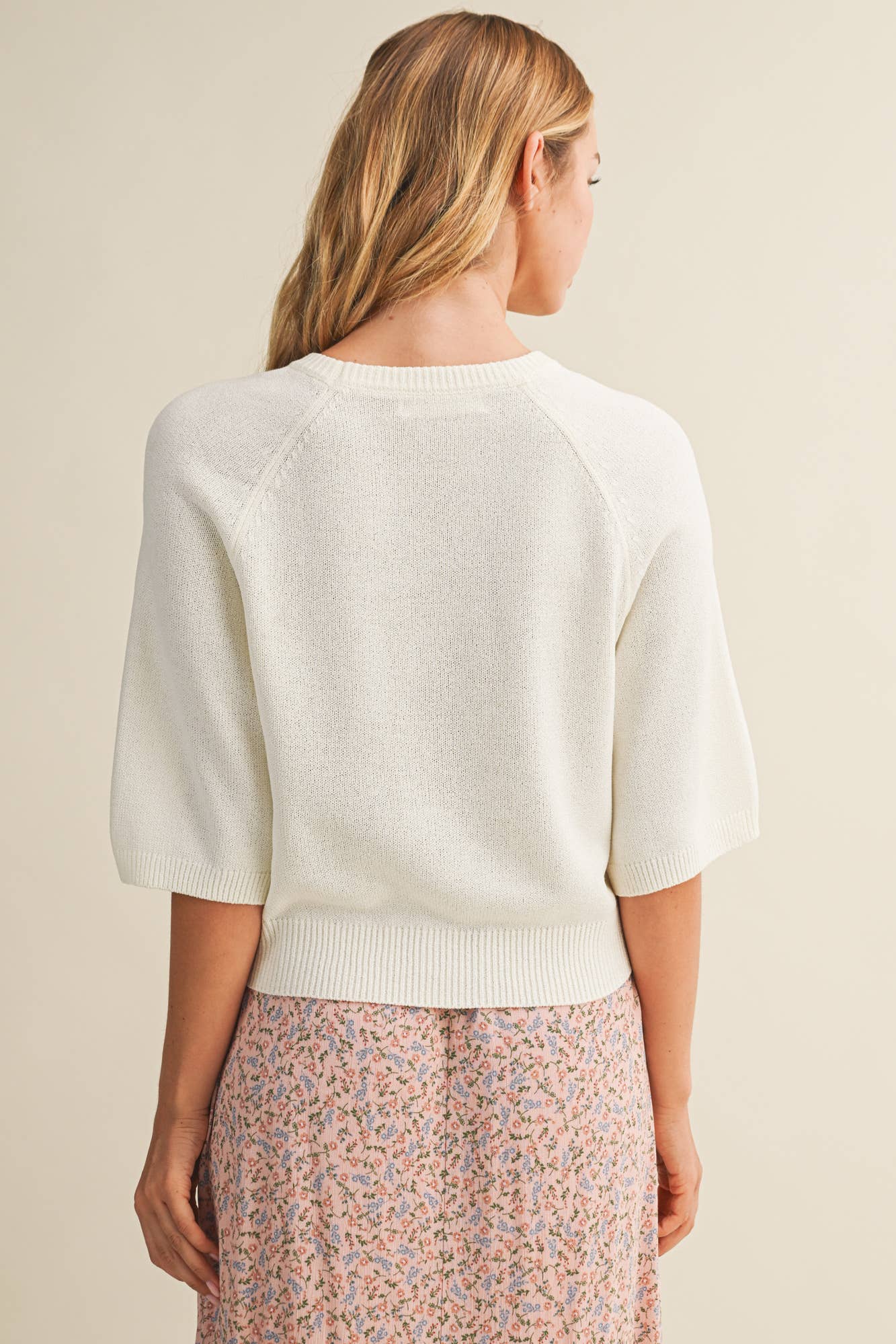 RAGLAN SHORT SLEEVE SWEATER