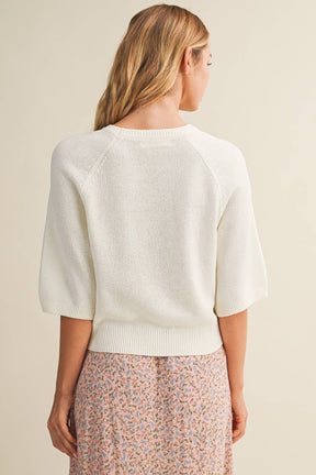 RAGLAN SHORT SLEEVE SWEATER