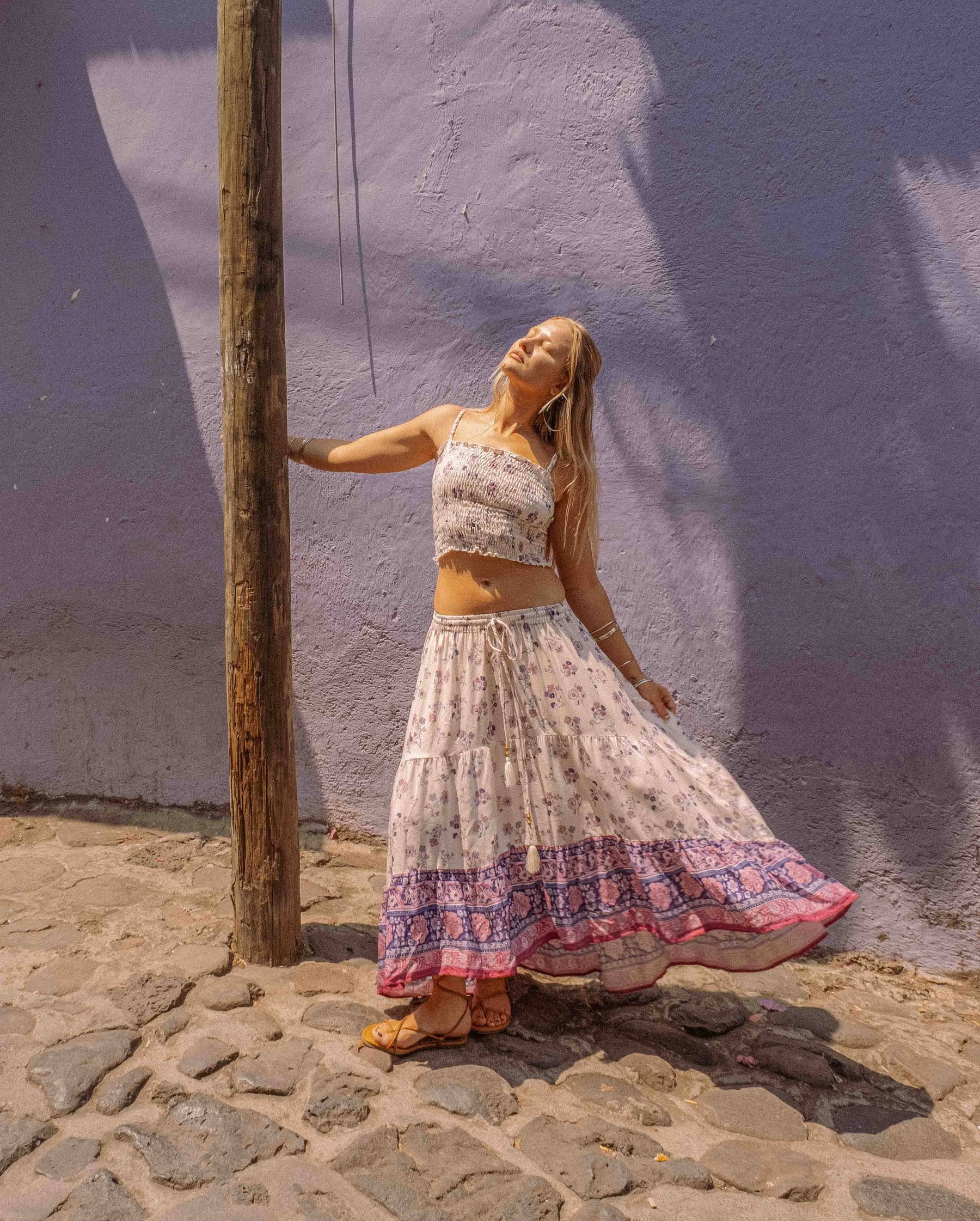 Boho Floral High Low Skirt, Free Spirit Skirt for Set